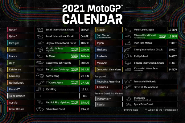 2021 MotoGP Calander